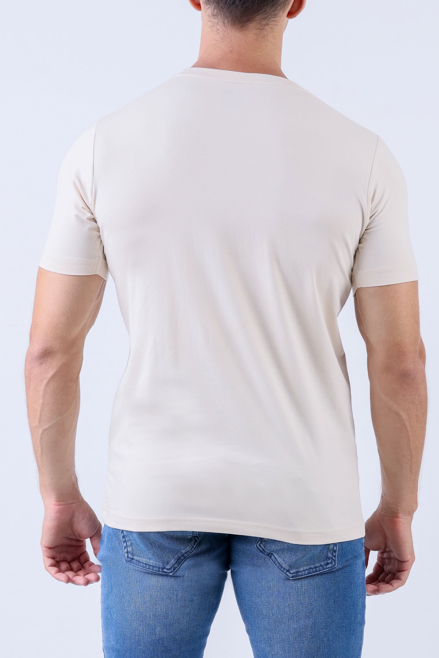 Crocodile Crew Neck Single Jersey Action Fit - Bleached Sand
