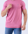 Crocodile Crew Neck Single Jersey Action Fit - Rose Pink