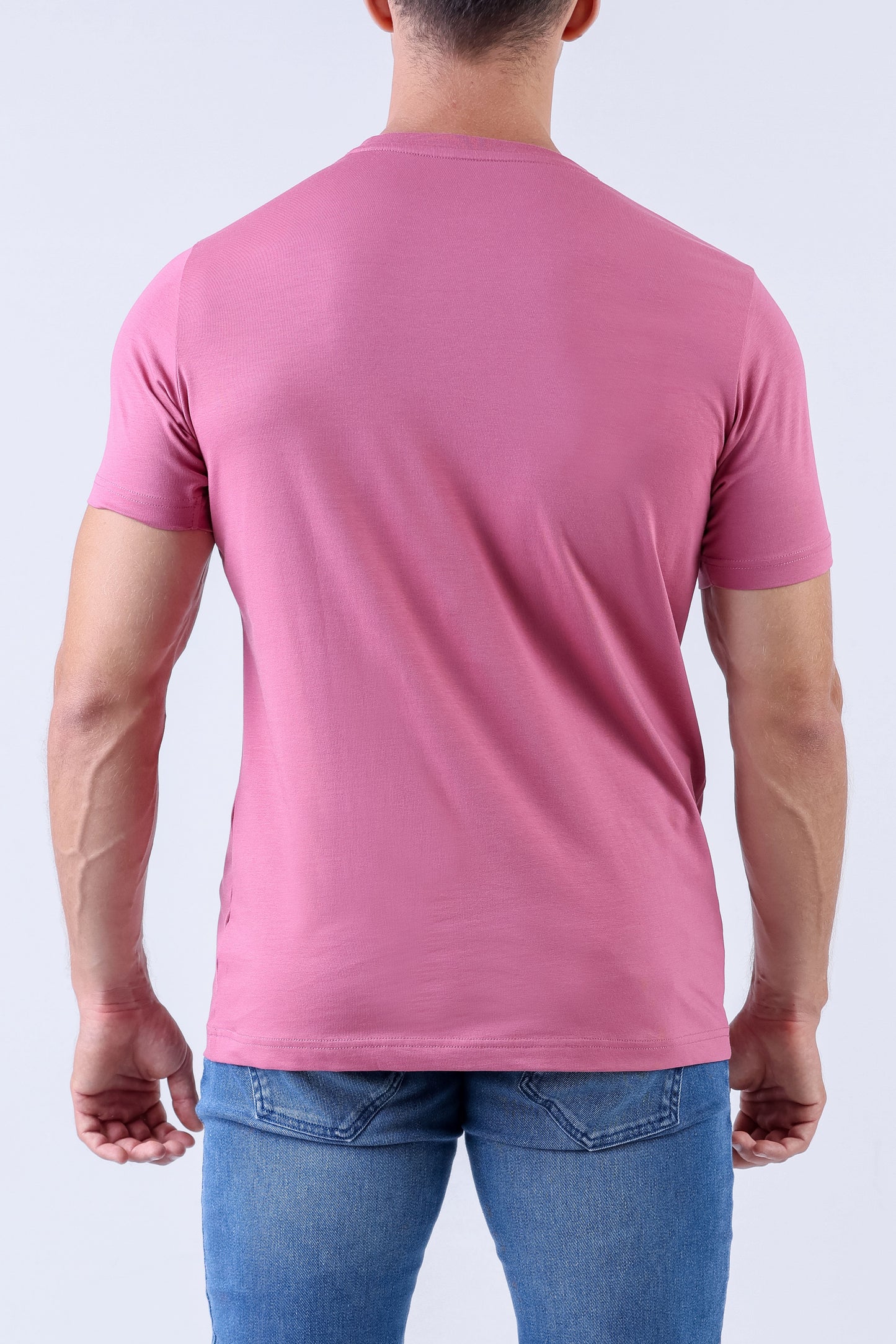 Crocodile Crew Neck Single Jersey Action Fit - Rose Pink