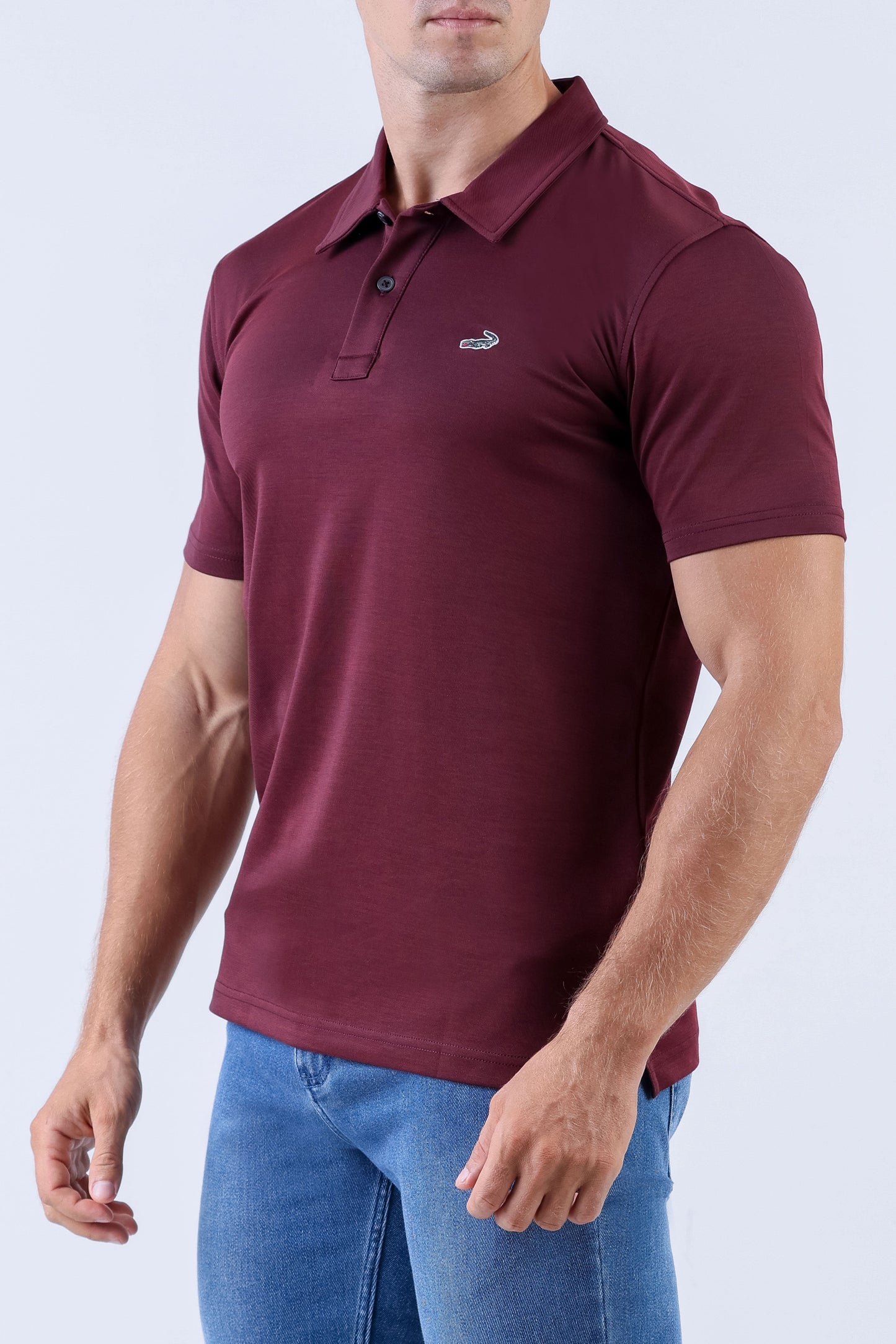 Crocodile Elitech Plain Polo Slim Fit - Oxblood Red