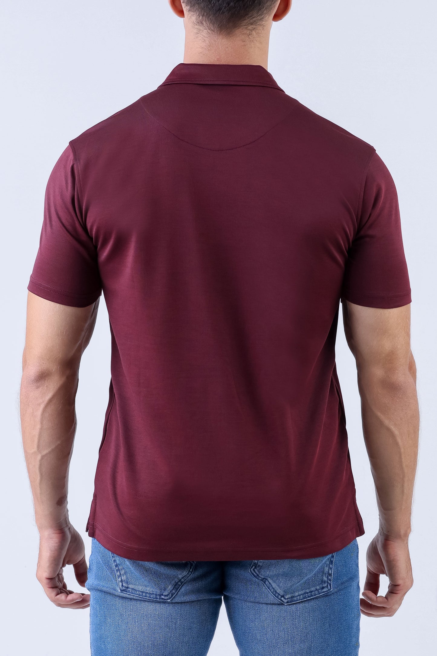 Crocodile Elitech Plain Polo Slim Fit - Oxblood Red