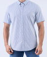 Crocodile Men Casual Stripe Slim Fit Shirt - Parisian Blue