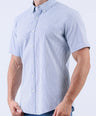 Crocodile Men Casual Stripe Slim Fit Shirt - Parisian Blue
