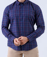 Crocodile Men Casual Checks Slim Fit Shirt - Astral Aura