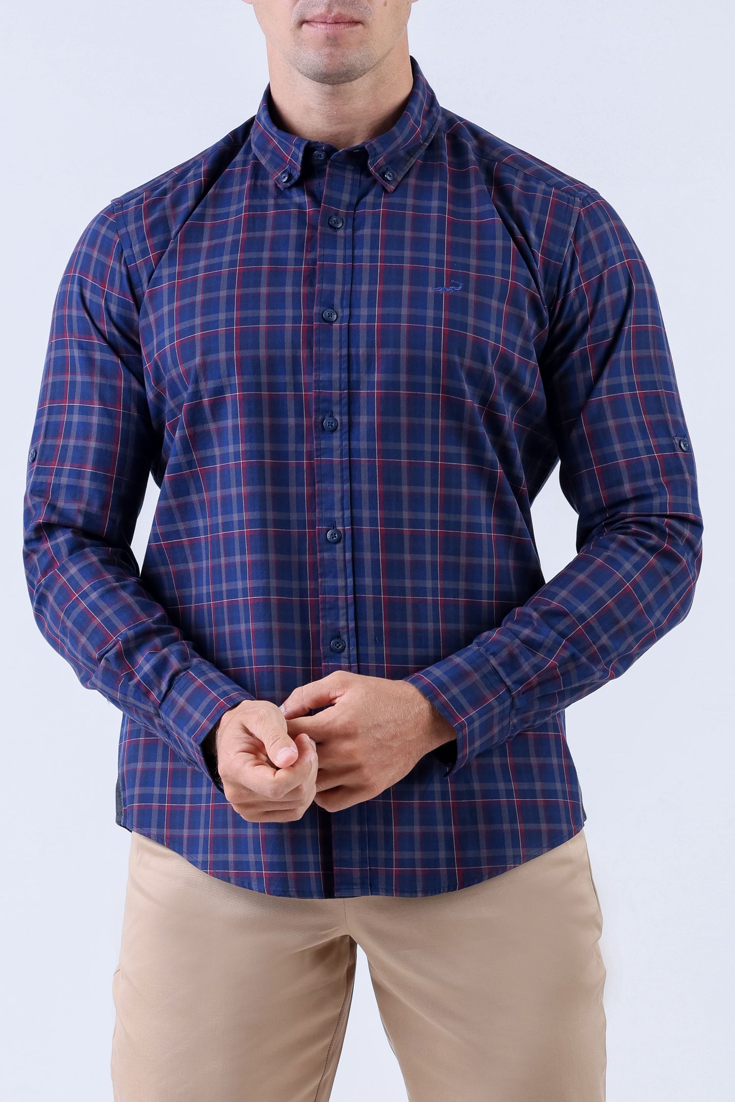 Crocodile Men Casual Checks Slim Fit Shirt - Astral Aura