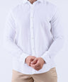 Crocodile Men Linen Plain Slim Fit Shirt - White