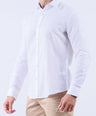 Crocodile Men Linen Plain Slim Fit Shirt - White