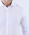 Crocodile Men Linen Plain Slim Fit Shirt - White