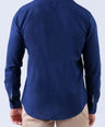 Crocodile Men Linen Plain Slim Fit Shirt - Dark Denim