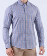 Crocodile Men Casual Checks Slim Fit Shirt - Copper Brown