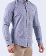 Crocodile Men Casual Checks Slim Fit Shirt - Copper Brown