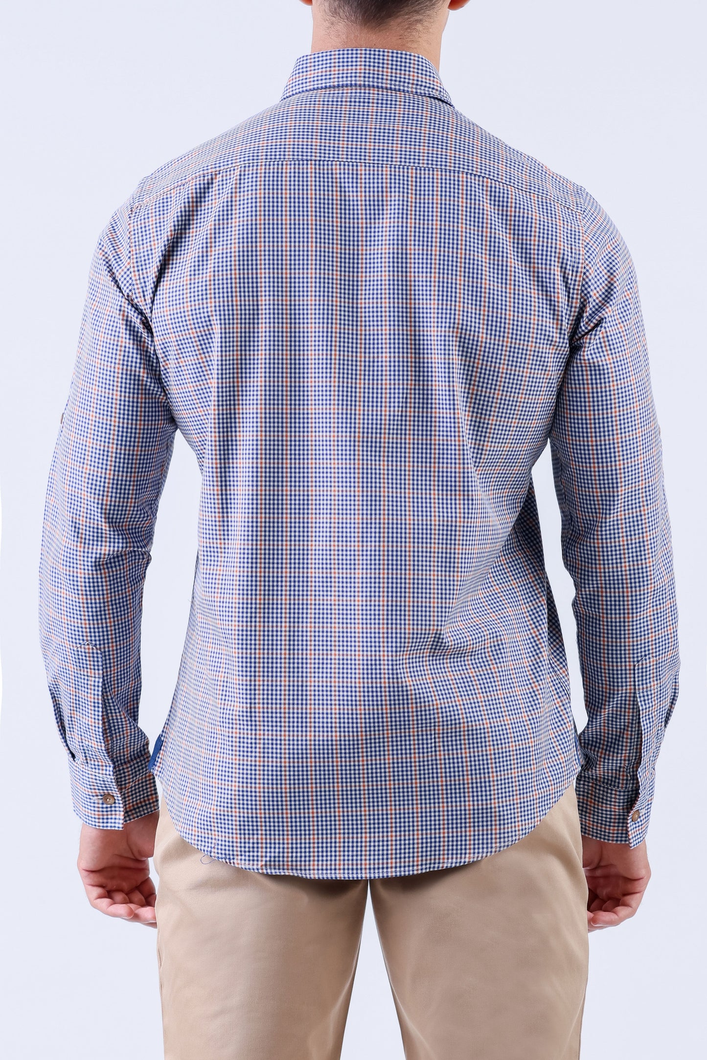 Crocodile Men Casual Checks Slim Fit Shirt - Copper Brown