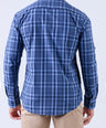Crocodile Men Casual Checks Slim Fit Shirt - Blue Faience