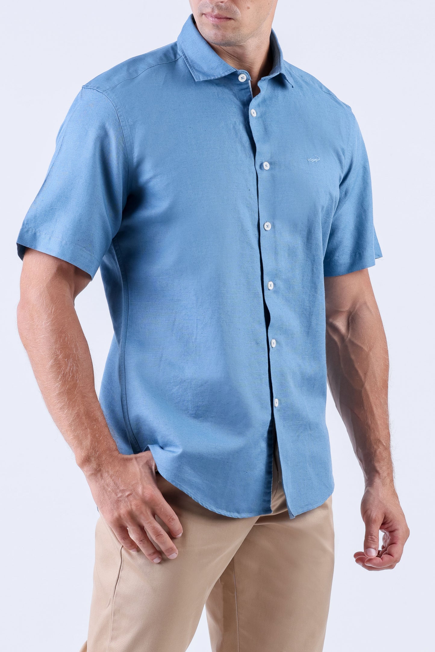 Crocodile Men Casual Plain Slim Fit Shirt - Mdnight