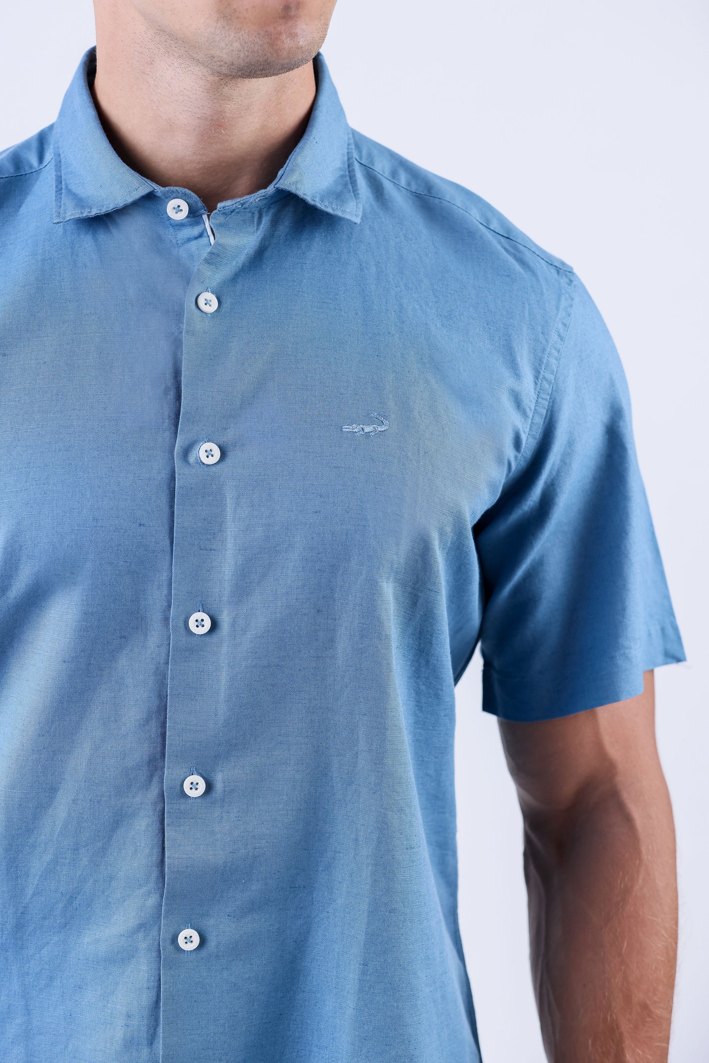 Crocodile Men Casual Plain Slim Fit Shirt - Mdnight