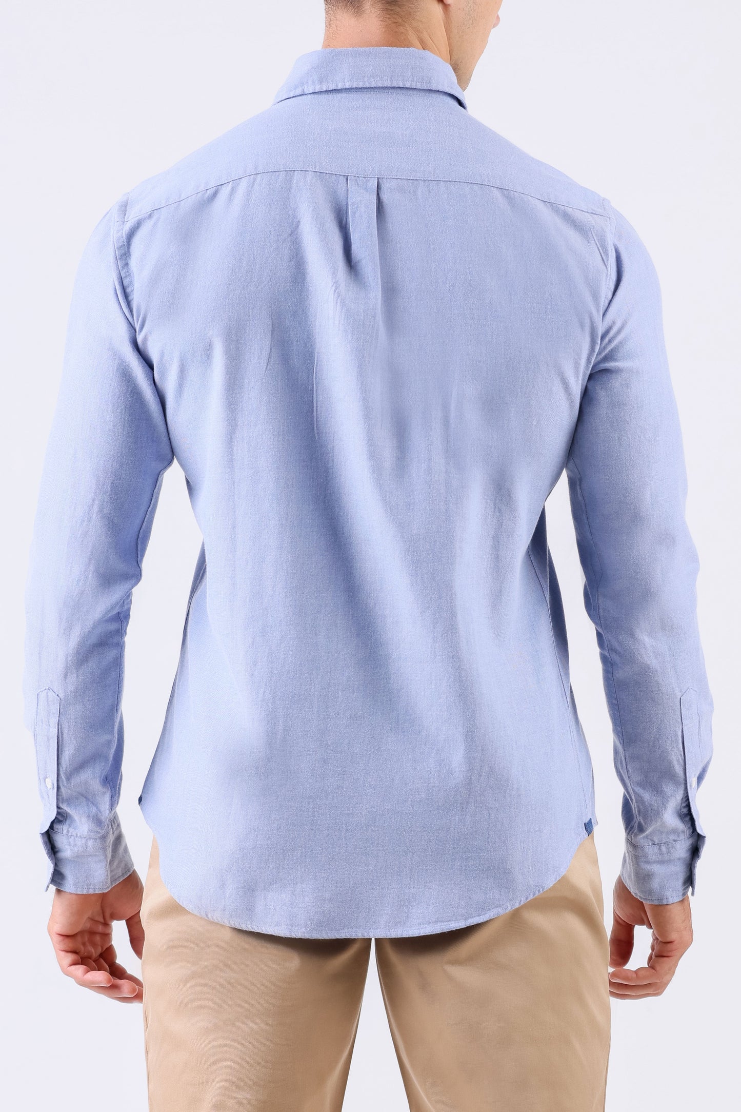 Crocodile Men Casual Plain Slim Fit Shirt - Baby Blue