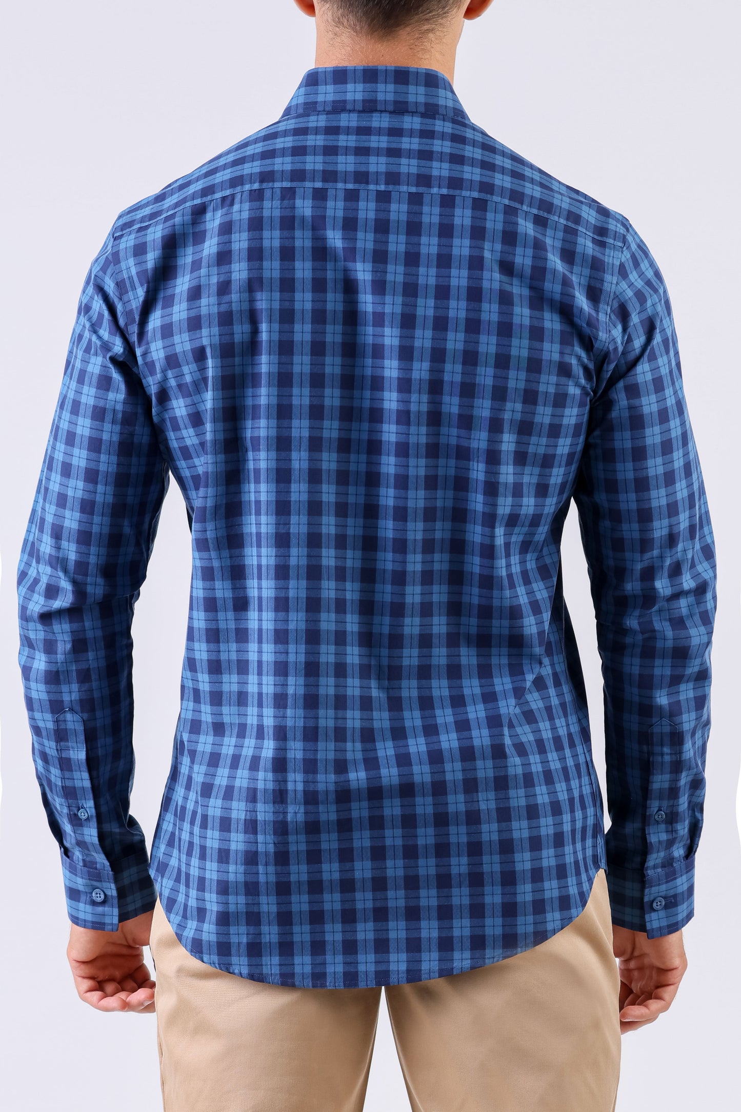 Crocodile Men Casual Checks Slim Fit Shirt - Royal