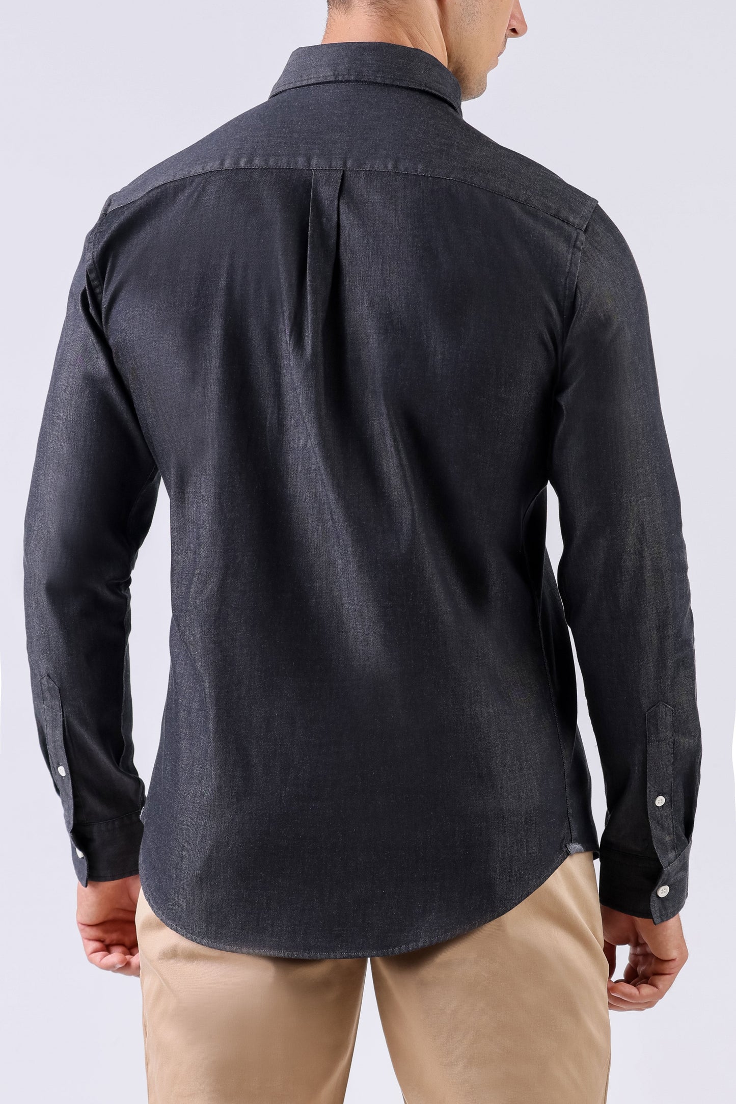 Crocodile Men Casual Plain Slim Fit Shirt - Black