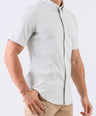 Crocodile Men Casual Stripe Slim Fit Shirt - Green Meadow