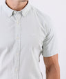 Crocodile Men Casual Stripe Slim Fit Shirt - Green Meadow