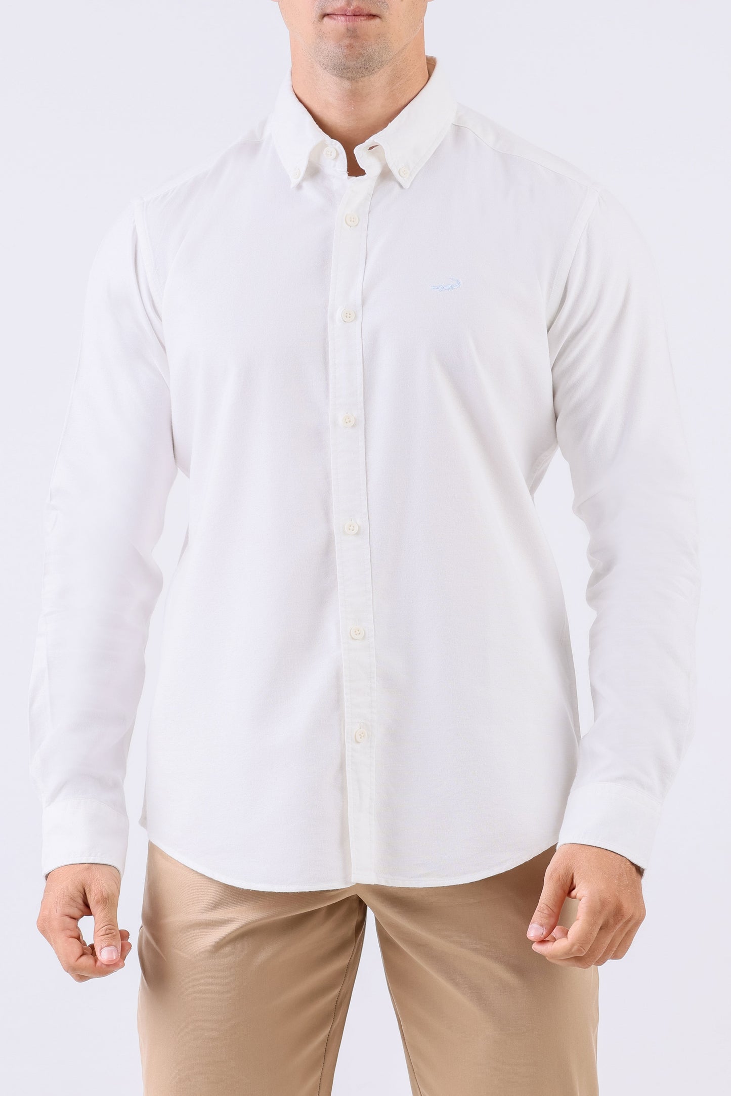Crocodile Men Casual Dobby Slim Fit Shirt - White