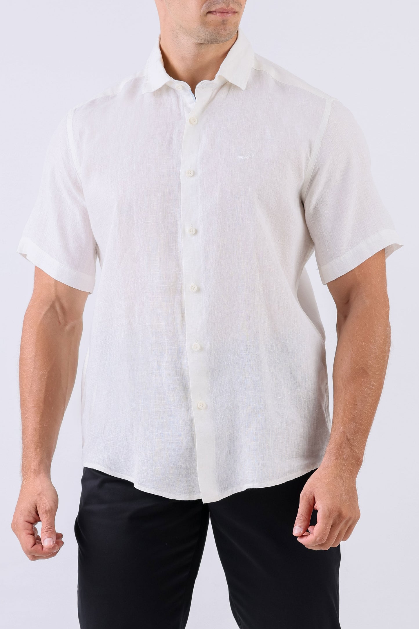 Crocodile Men Casual Plain Slim Fit Shirt - White