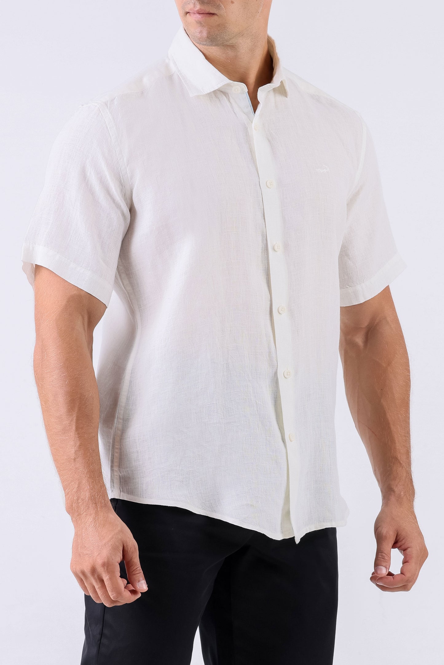 Crocodile Men Casual Plain Slim Fit Shirt - White