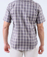 Crocodile Men Casual Checks Slim Fit Shirt - Tobacco Brown