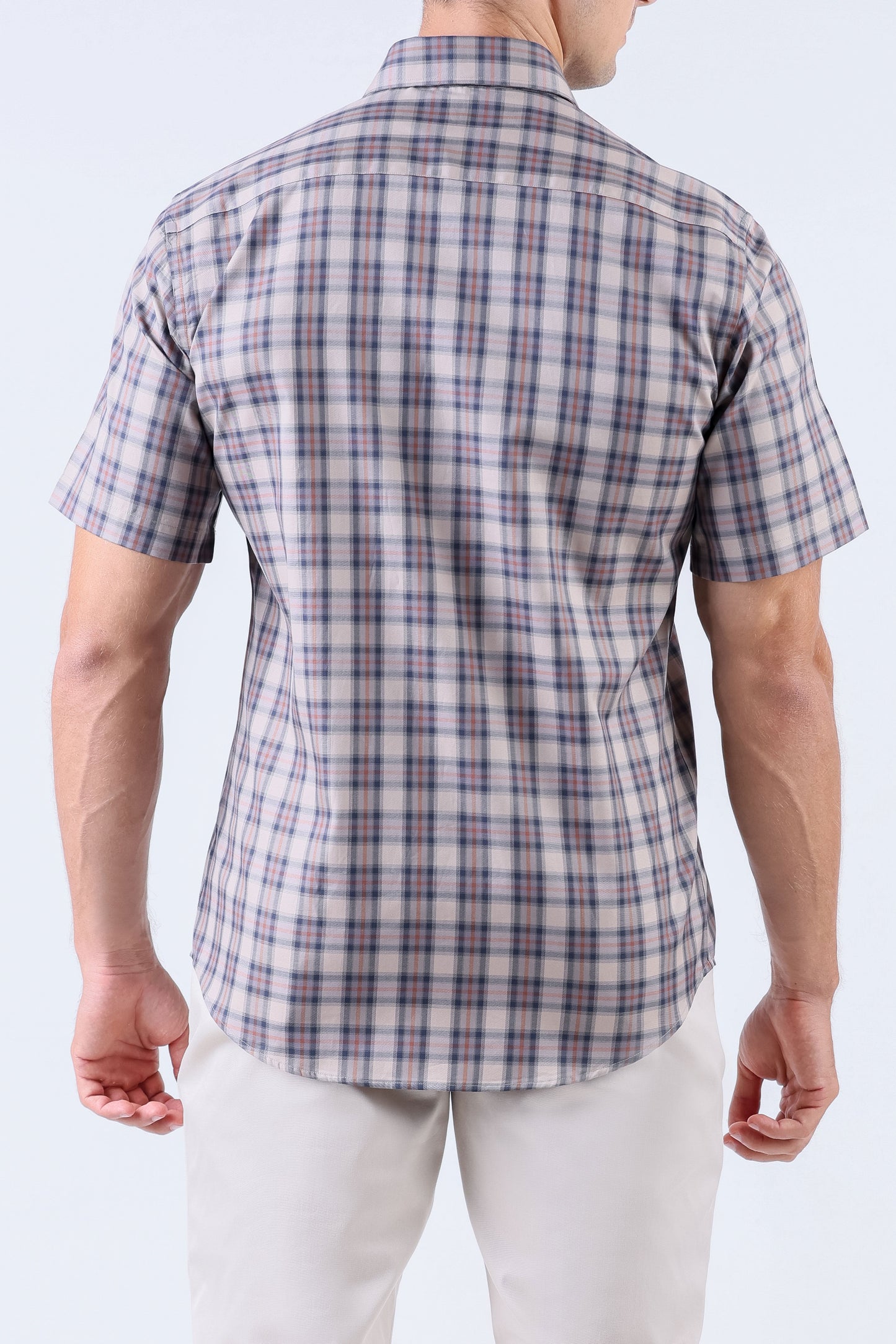 Crocodile Men Casual Checks Slim Fit Shirt - Tobacco Brown