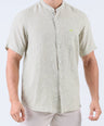 Crocodile Men Checks Leisure Fit Linen Shirt - Green Jadesheen