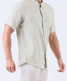 Crocodile Men Checks Leisure Fit Linen Shirt - Green Jadesheen