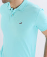 Crocodile Slim Fit Pima Cotton Blue - Soothing Sea