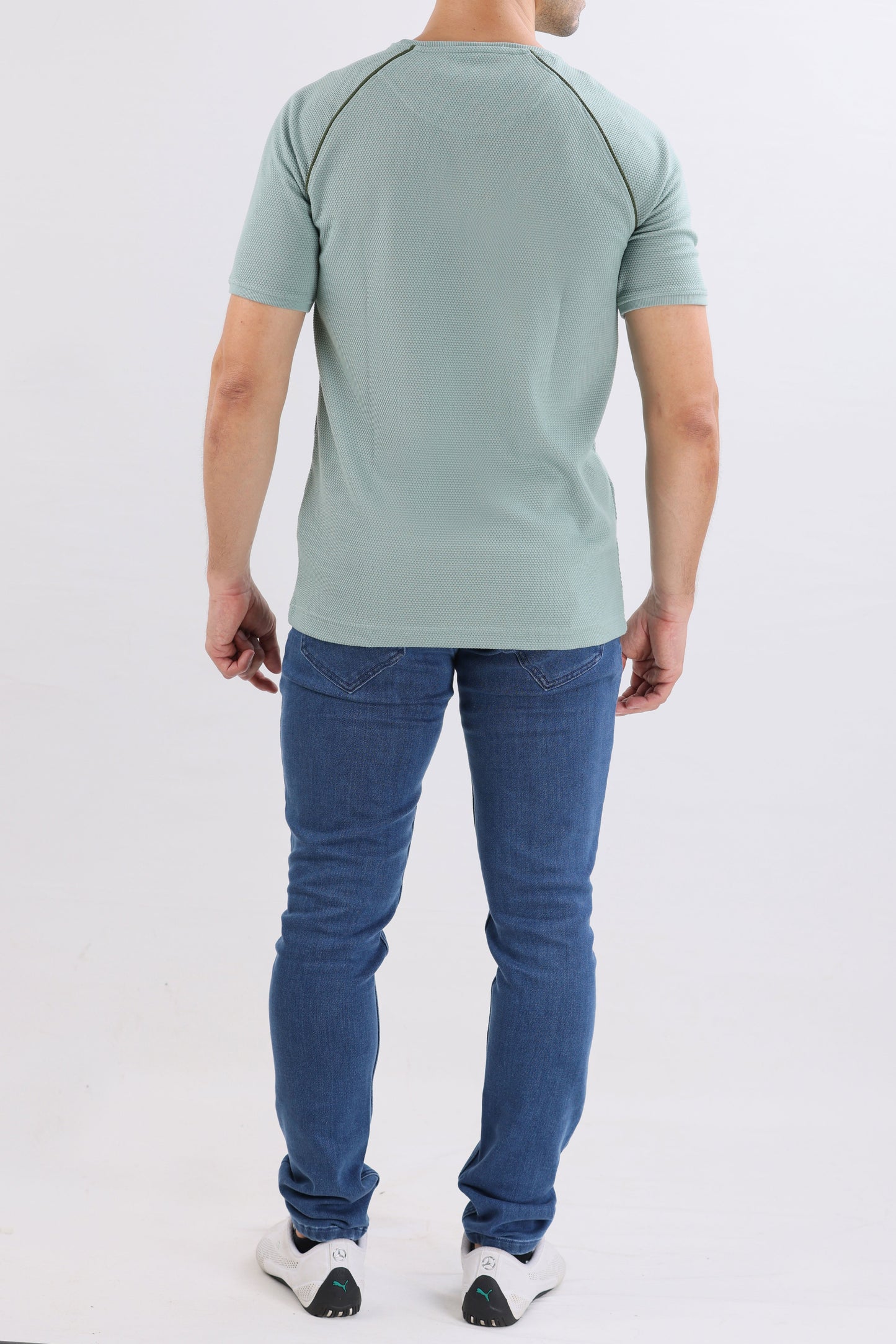 Crocodile Slim Fit Crew Neck Raglan Green - Verdant Green