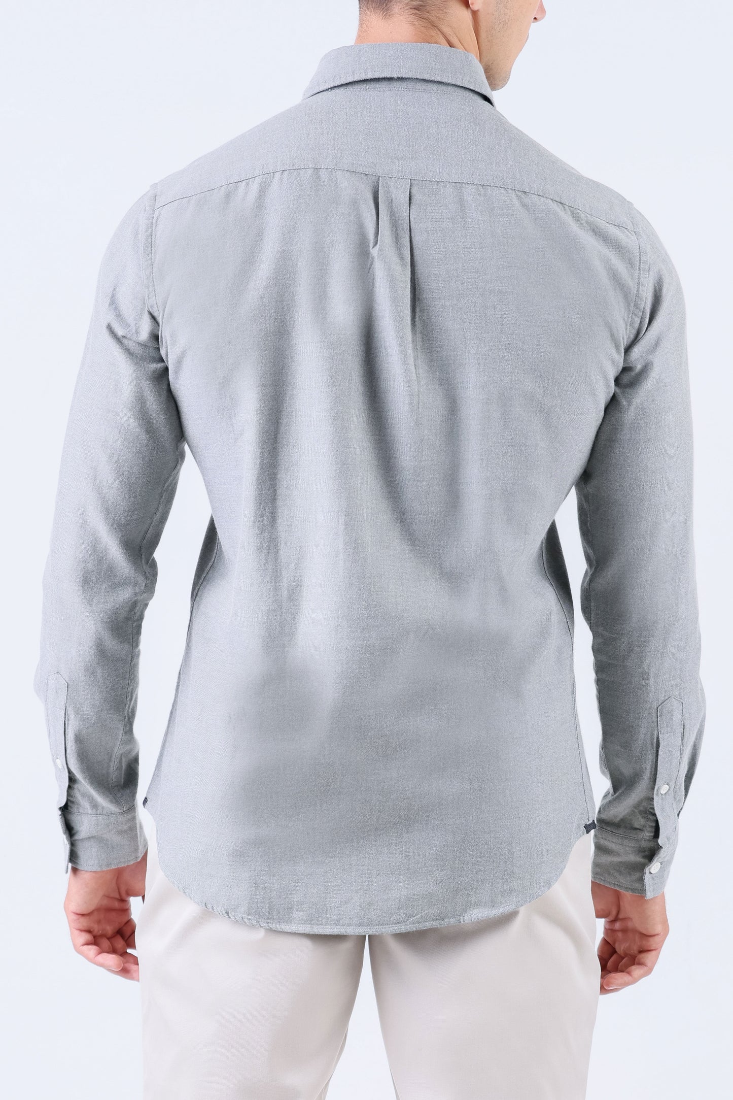Crocodile Men Casual Plain Slim Fit Shirt - Cloud Burst