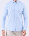 Crocodile Men Casual Dobby Slim Fit Shirt - Cashmere Blue
