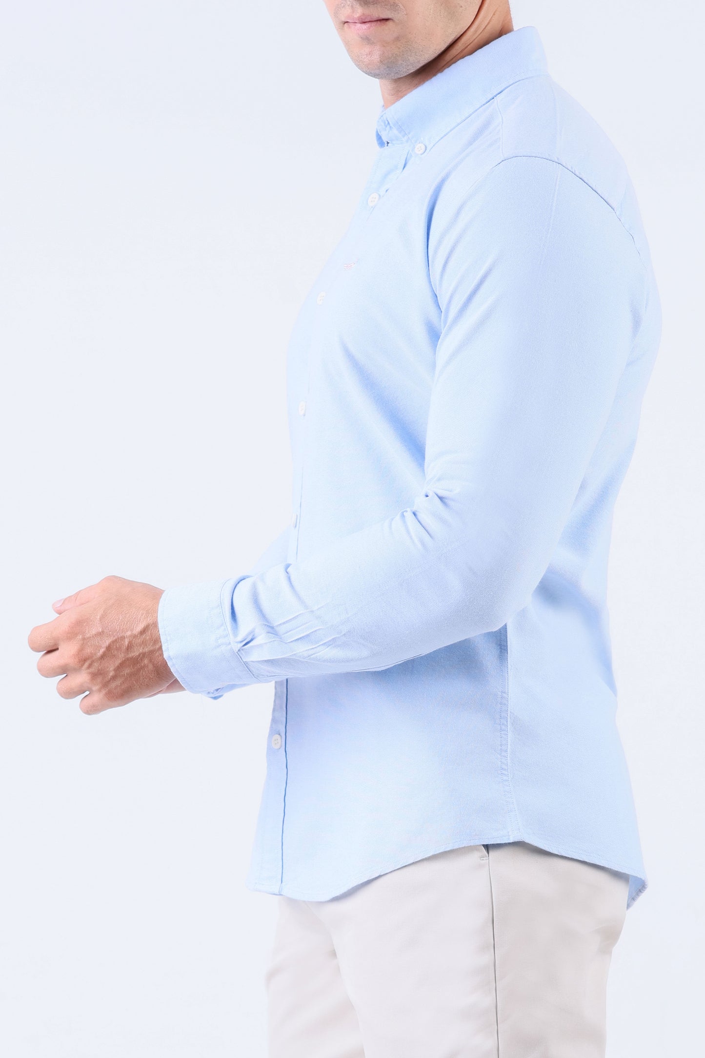 Crocodile Men Casual Dobby Slim Fit Shirt - Cashmere Blue