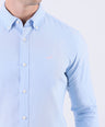 Crocodile Men Casual Dobby Slim Fit Shirt - Cashmere Blue