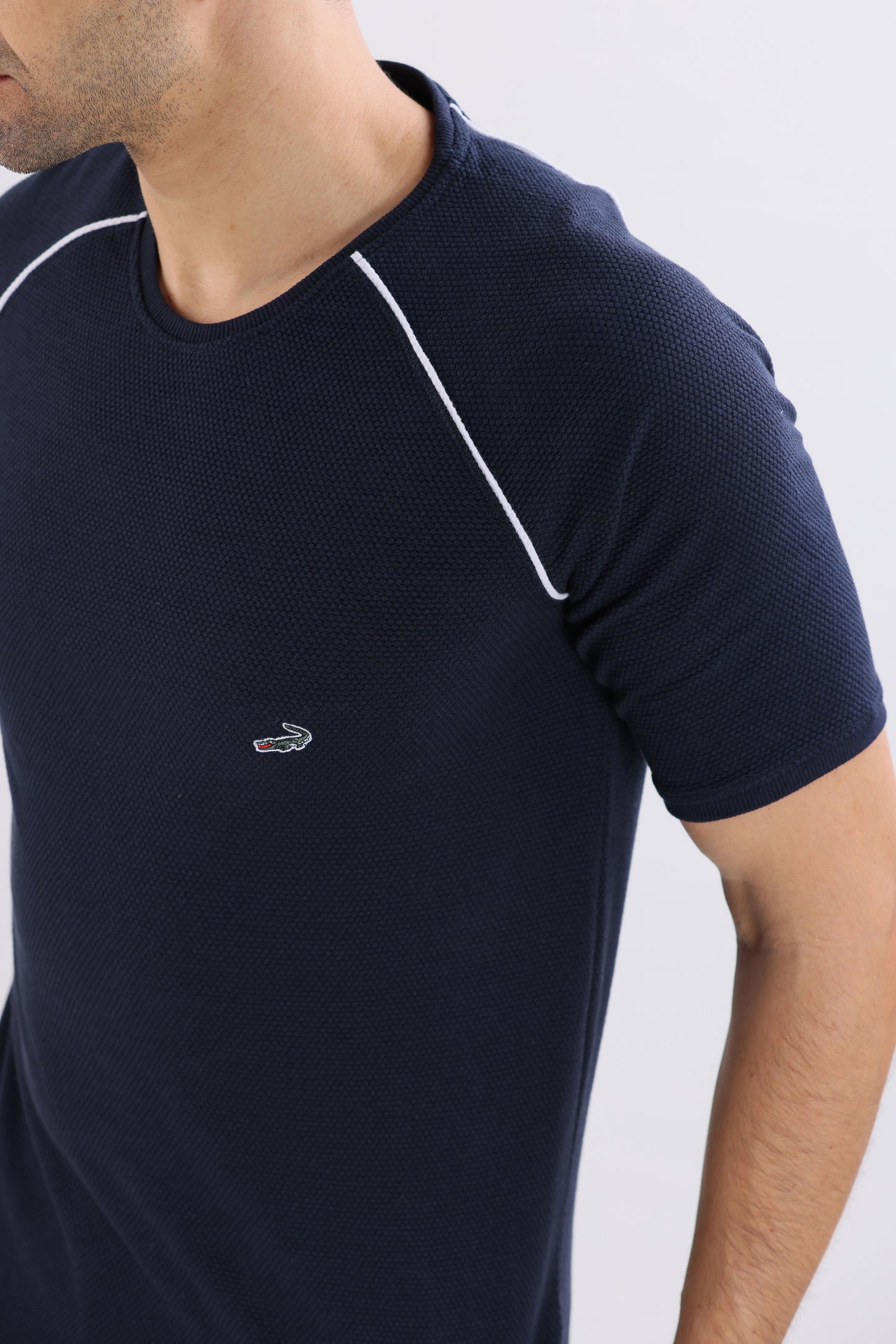 Crocodile Slim Fit Crew Neck Raglan Navy