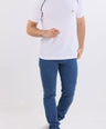 Crocodile Slim Fit Crew Neck Raglan White