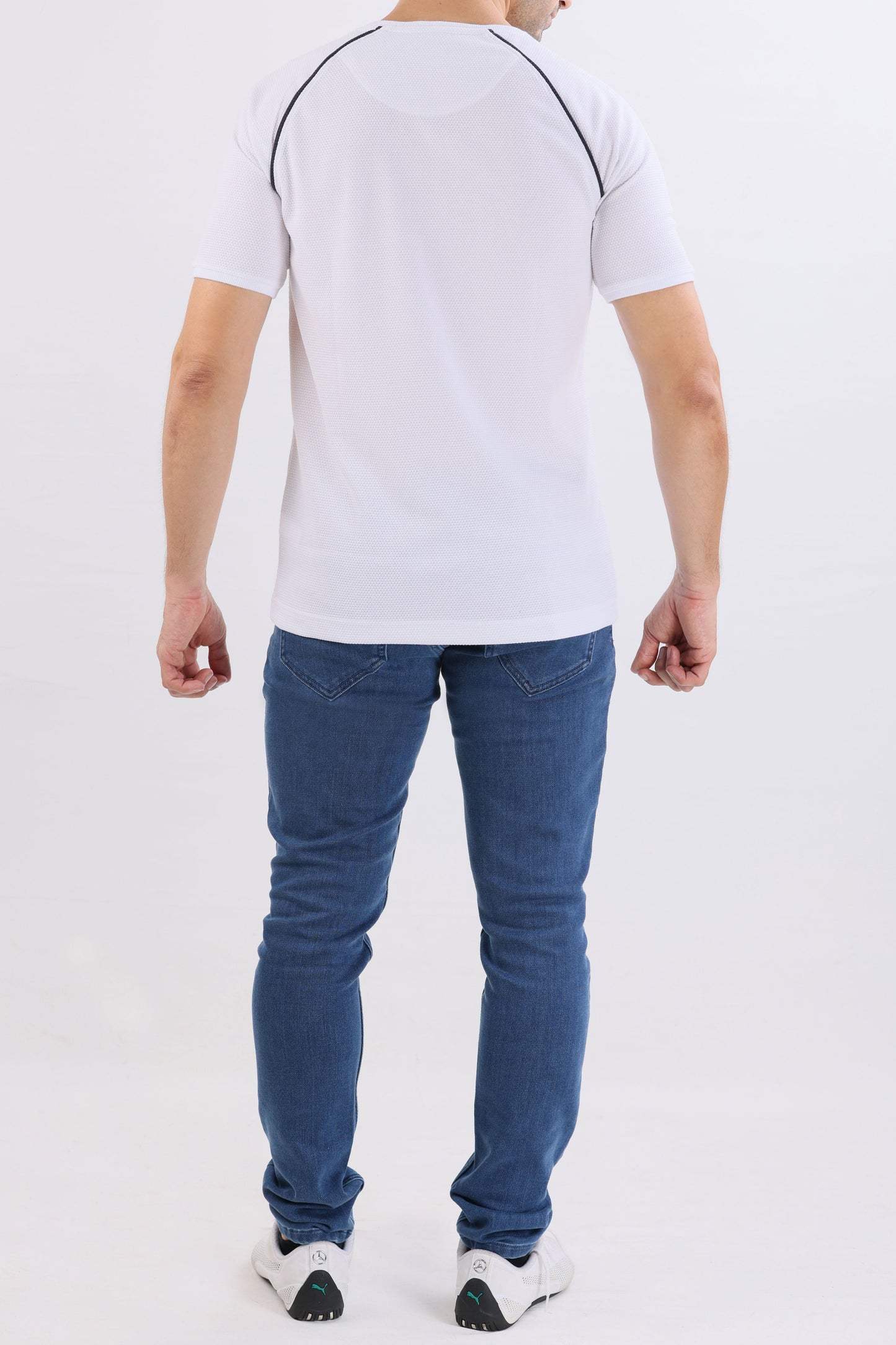 Crocodile Slim Fit Crew Neck Raglan White