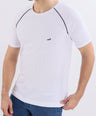 Crocodile Slim Fit Crew Neck Raglan White