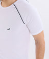 Crocodile Slim Fit Crew Neck Raglan White
