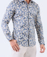 Crocodile Men Evening Printed Slim Fit Shirt - Dark Denim