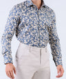 Crocodile Men Evening Printed Slim Fit Shirt - Dark Denim