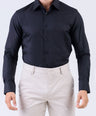 Crocodile Men Formal Seasonal Plain Slim Fit Shirt - Black