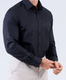 Crocodile Men Formal Seasonal Plain Slim Fit Shirt - Black