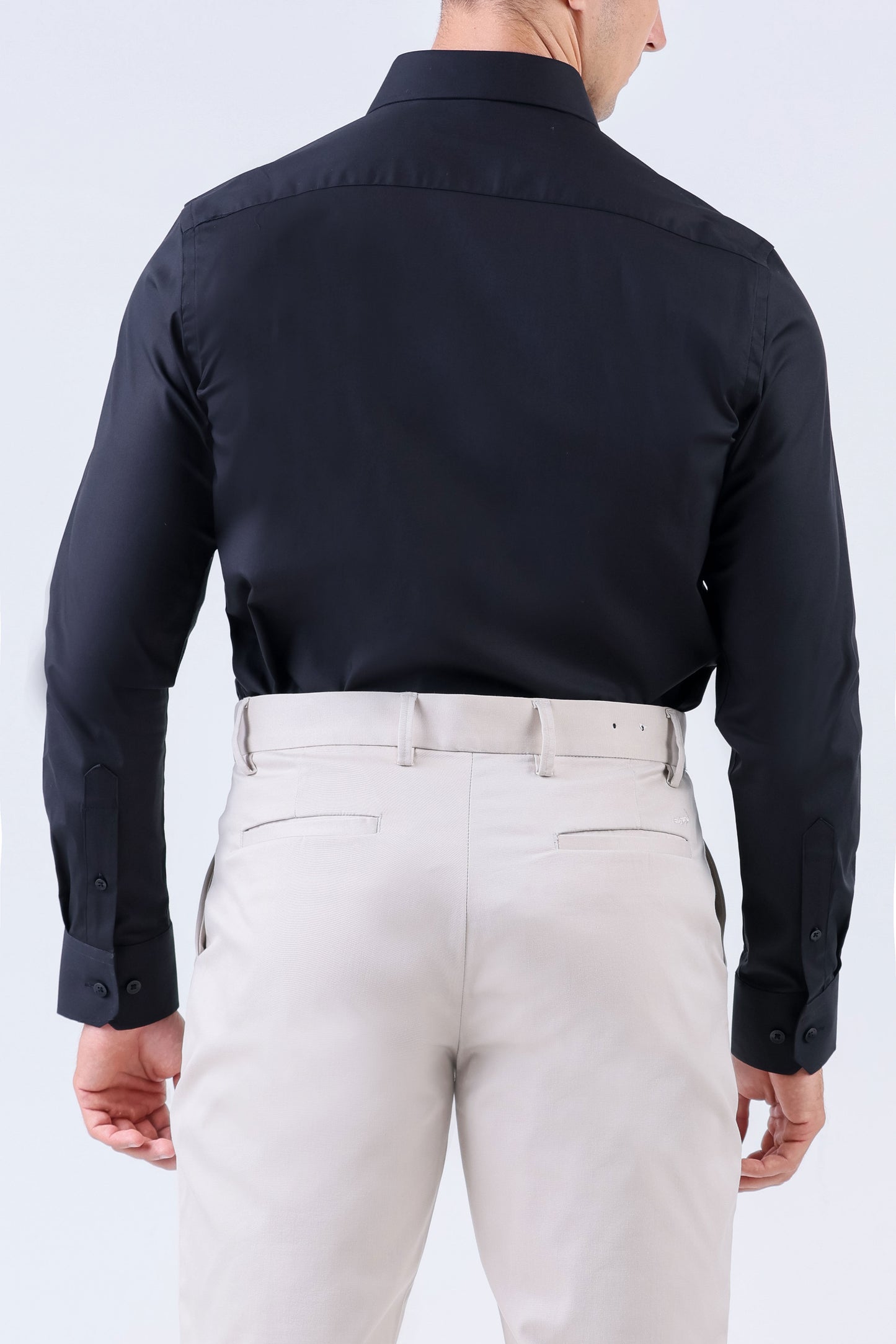 Crocodile Men Formal Seasonal Plain Slim Fit Shirt - Black