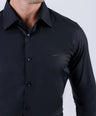 Crocodile Men Formal Seasonal Plain Slim Fit Shirt - Black