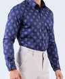 Crocodile Men Evening Printed Slim Fit Shirt - Navy