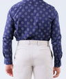 Crocodile Men Evening Printed Slim Fit Shirt - Navy